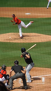 [photo, Bowie Baysox vs. Akron Rubberducks, Prince George's Stadium, Bowie, Maryland]