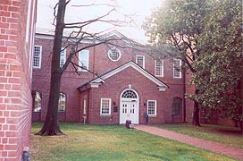 [photo, Miller Senate Office Building entrance, 11 Bladen St., Annapolis, Maryland]