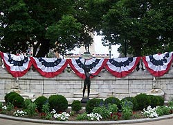 [photo, Fourth of July bunting, Mount Vernon Place, Baltimore, Maryland]