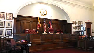 [photo, Courtroom, Worcester County Courthouse, One West Market St., Snow Hill, Maryland]